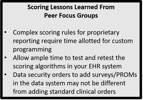 Scoring Lessons Learned From Peer Focus Groups