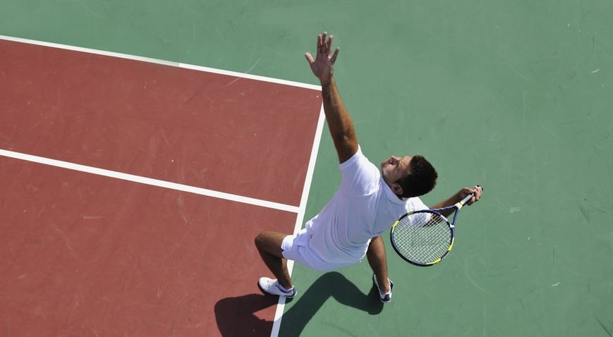 Young man playing tennis